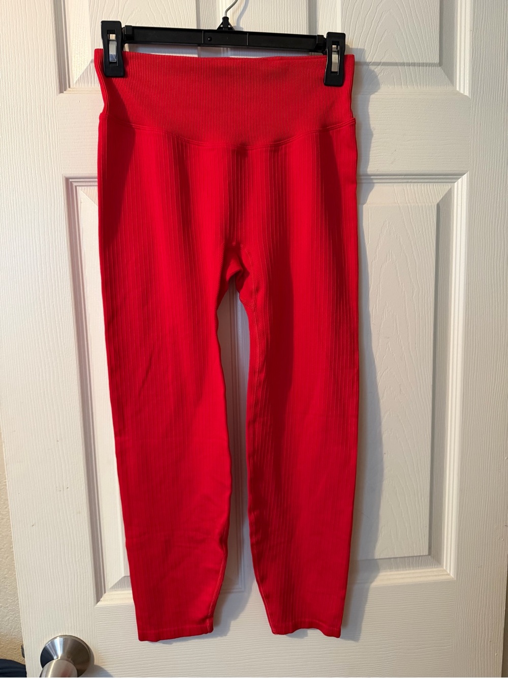 PINK Victoria's Secret Red Ribbed High-Waist Leggings
